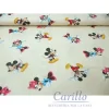 TESSUTO STOFFA COTONE DISNEY MINNIE TOPOLINO A METRO ALT. 280 COLORE PANNA G015