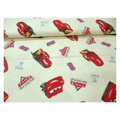 TESSUTO STOFFA COTONE DISNEY PIXAR CARS A METRO ALT. 280 COLORE PANNA G012