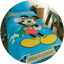 Calda Coperta Plaid Effetto Pelliccia Disney Topolino Per Letto Singolo M115
