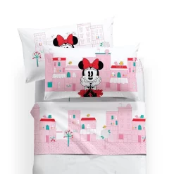 Completo Lenzuola Minnie City Disney Di Caleffi - Dimensioni Varie R494