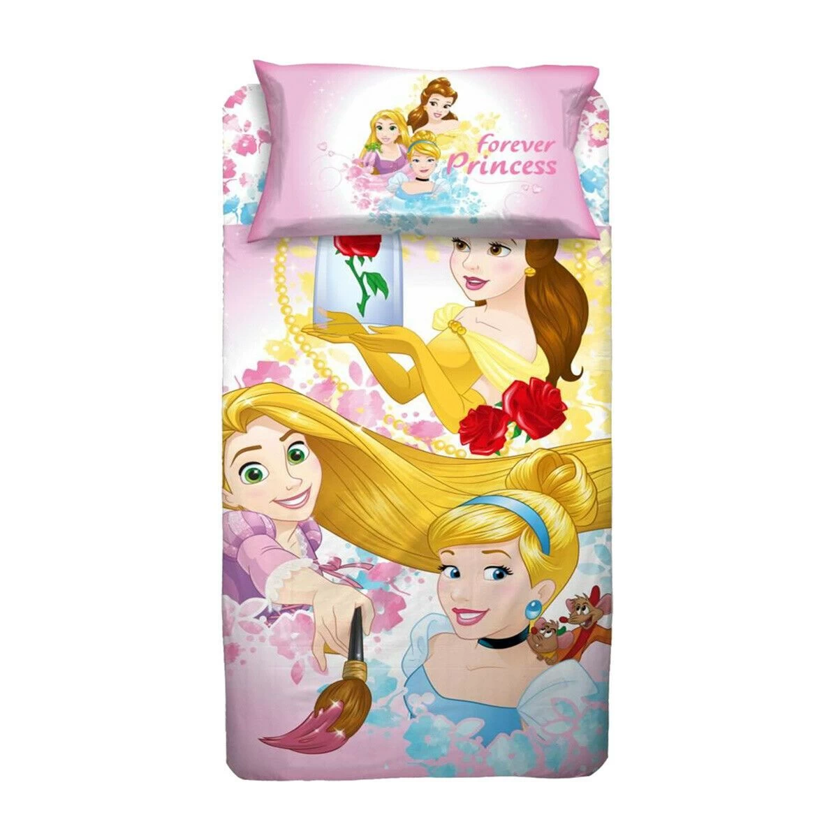 Parure Copripiumino Forever Princess Disney Per Letto Singolo W558 1 Parure Copripiumino Forever Princess Disney Per Letto Singolo W558
