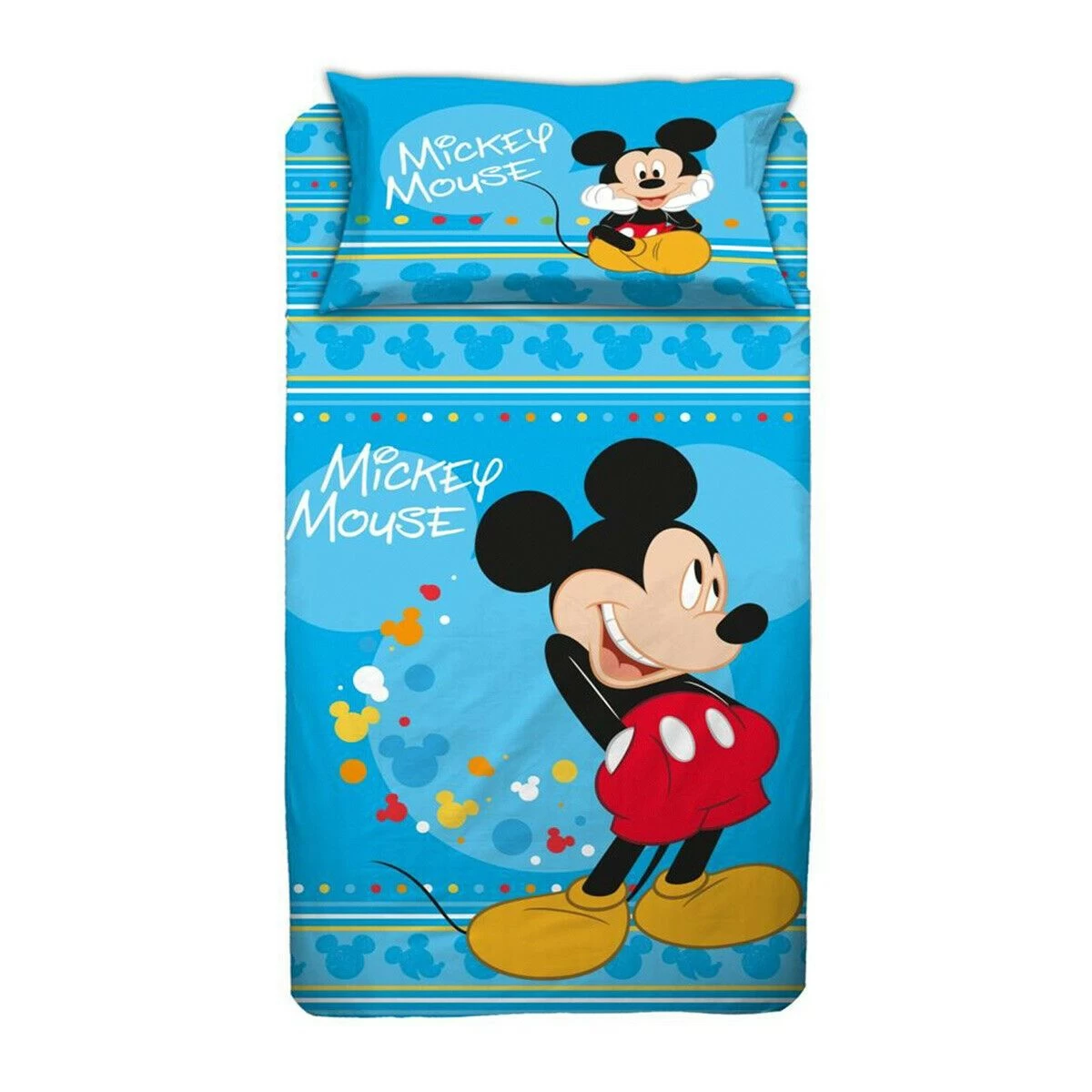 Parure Copripiumino Mickey Mouse Disney Per Letto Singolo W565 1 Parure Copripiumino Mickey Mouse Disney Per Letto Singolo W565