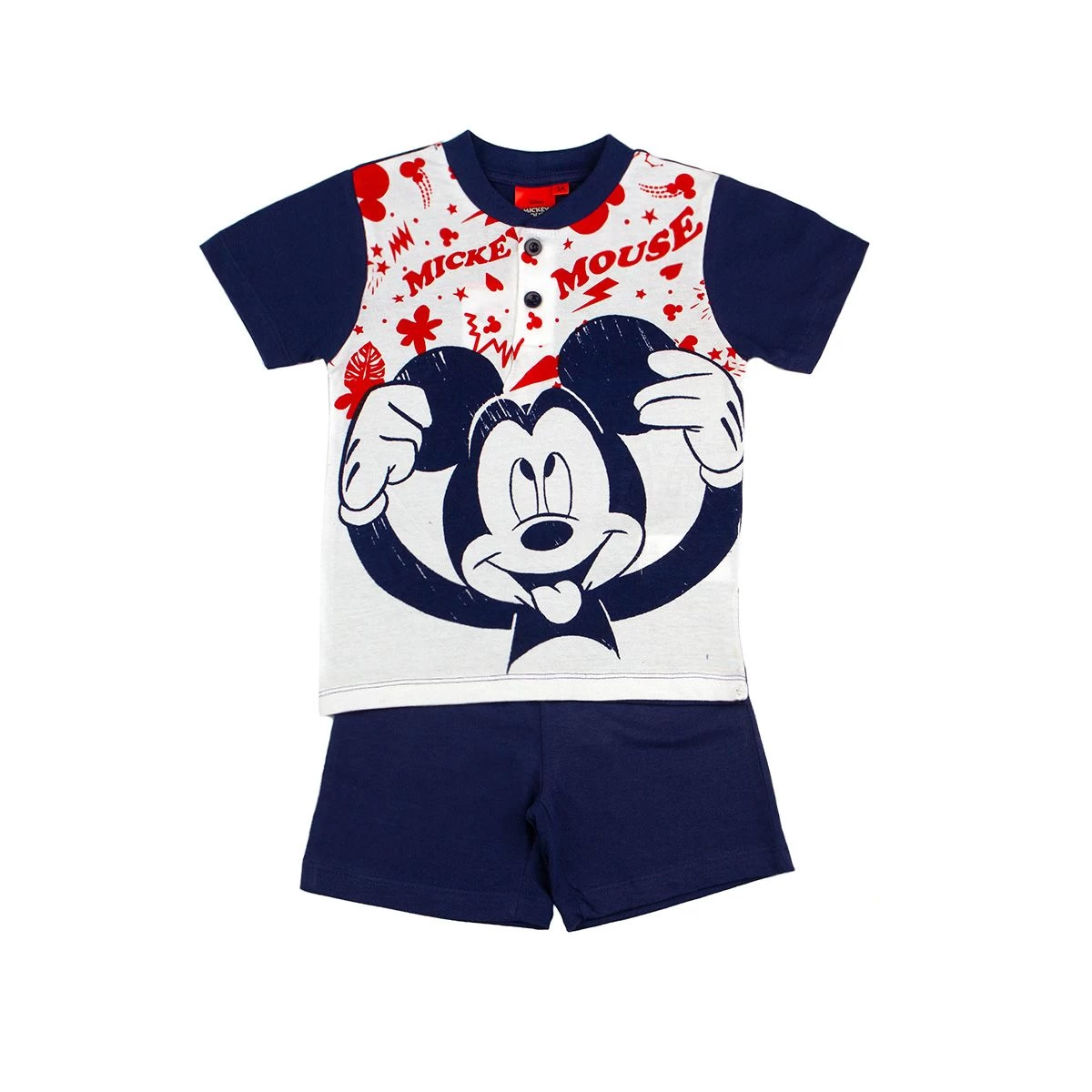 Pigiama Bambino Estivo Mickey Mouse Disney In Cotone WD16552 Y737 2 Pigiama Bambino Estivo Mickey Mouse Disney In Cotone WD16552 Y737 - immagine 2