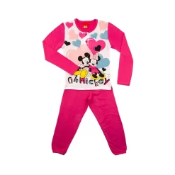 Pigiama Bambina Minnie Disney In Cotone WD220091 Y287 -Disney pigiama da bambina in cotone disney minnie b2wd220091 fuxia 5