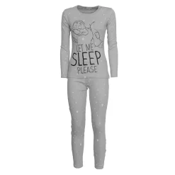 Pigiama Ragazza Pisolo Di Disney In Caldo Cotone WD22989 T818 -Disney pigiama da bambina pisolo disney wd22989 caldo cotone grigio melange