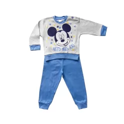 Pigiama Neonato Topolino Disney In Caldo Cotone Da 12 A 30 Mesi WD101352 V406 -Disney pigiamino neonato mickey mouse disney caldo cotone grigio melange 4
